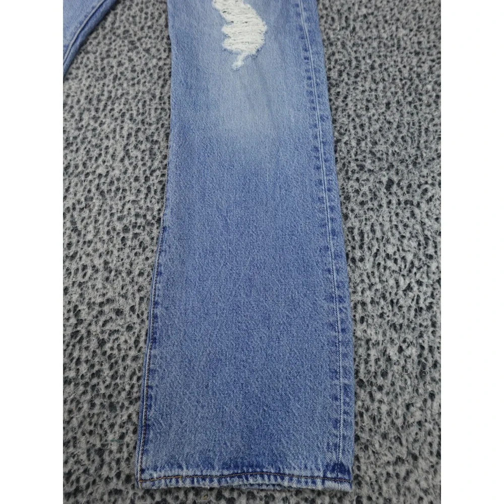 Levi's 501 Original Fit Jeans Mens 36x34 Light Wash Distressed Ripped 00501-3032